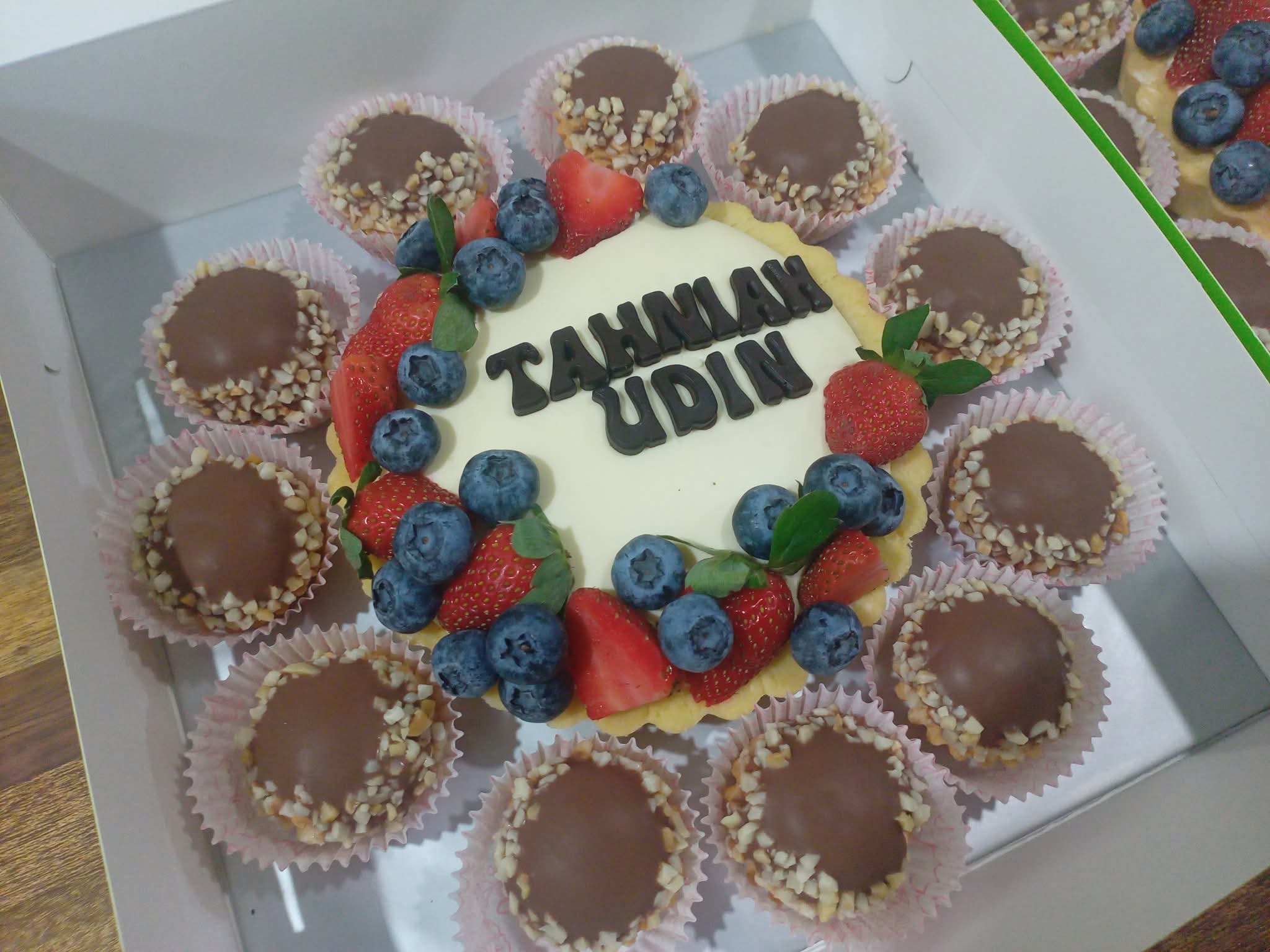 A special cheese tart, beautifully crafted as a sweet gift of love.